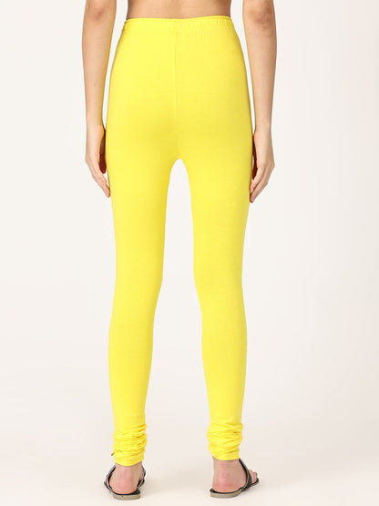 Robinbosky Premium Women Churidar Leggings in Lemon Yellow