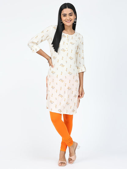 Robinbosky Premium Women Churidar Leggings in Orange