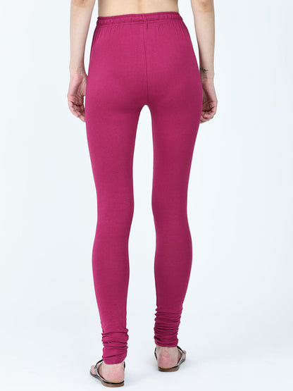 Robinbosky Premium Women Churidar Cotton Leggings in Magenta