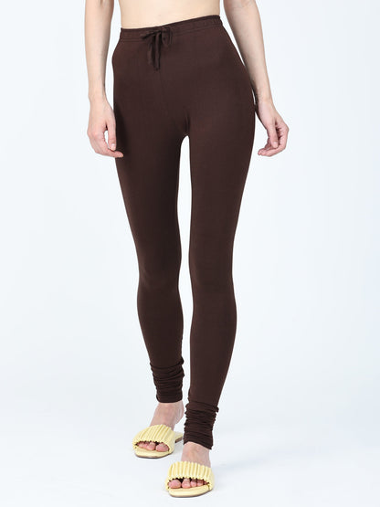 Robinbosky Premium Women Churidar Cotton Leggings in Dark Chocolate