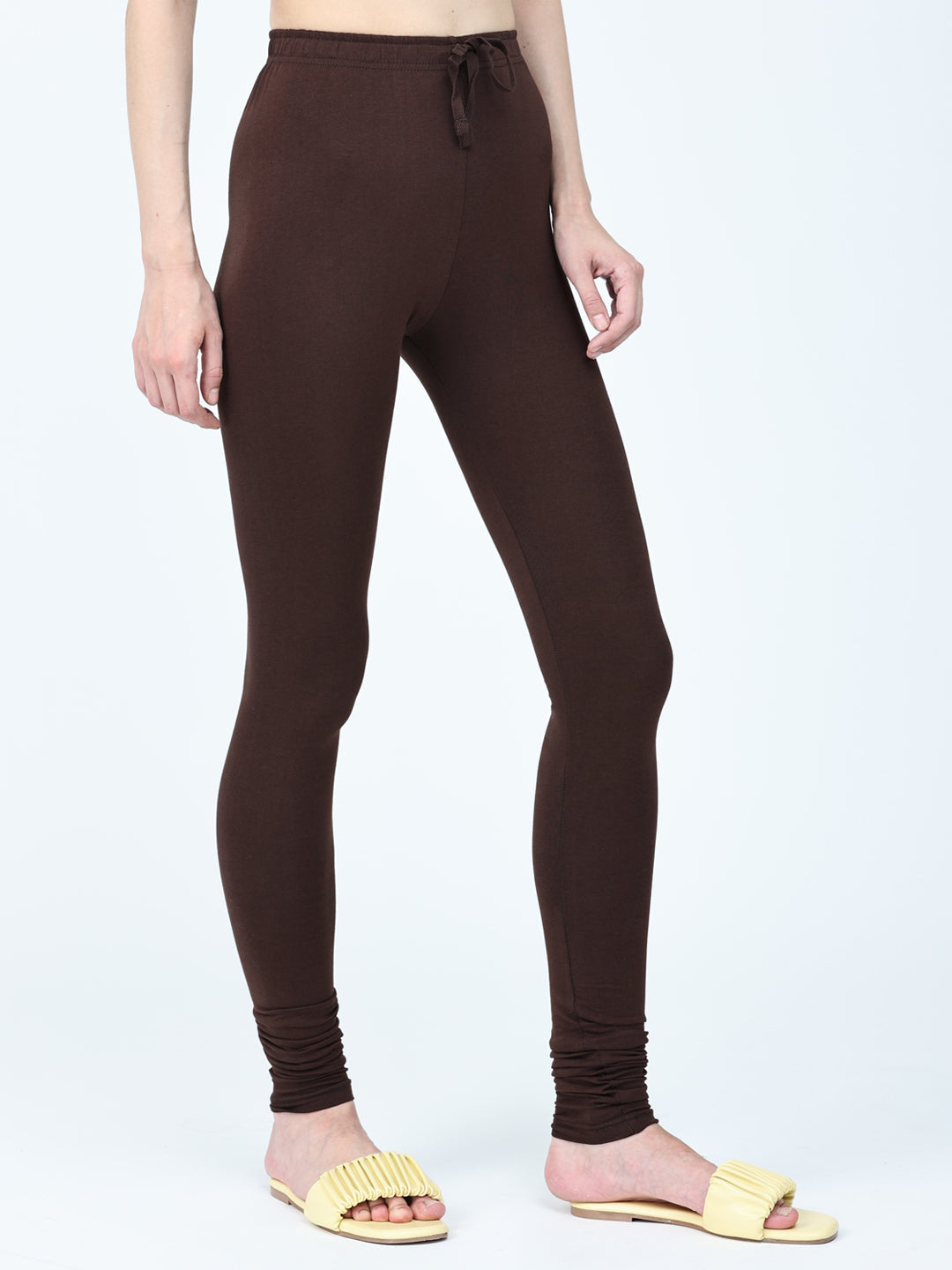 Robinbosky Premium Women Churidar Cotton Leggings in Dark Chocolate