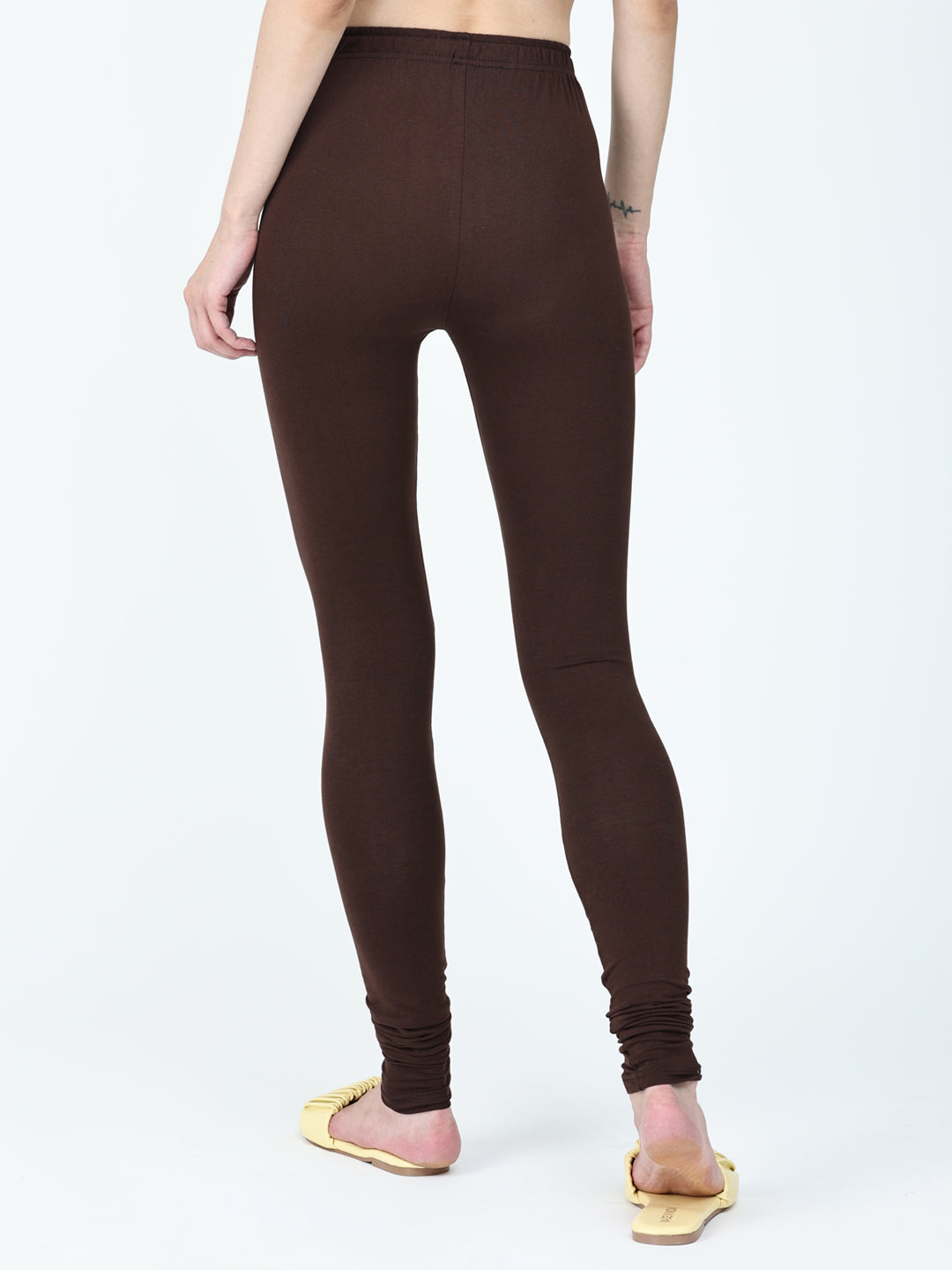 Robinbosky Premium Women Churidar Cotton Leggings in Dark Chocolate