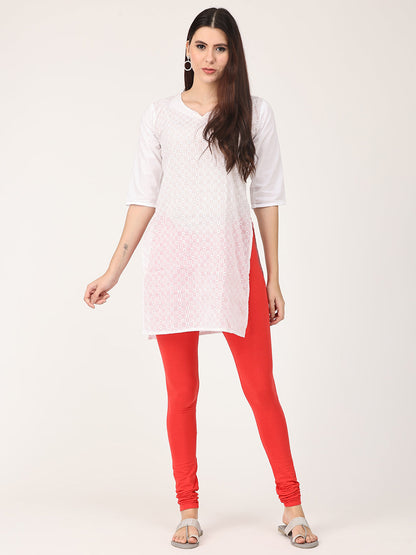 Robinbosky Premium Women Churidar Leggings in Cherry Red
