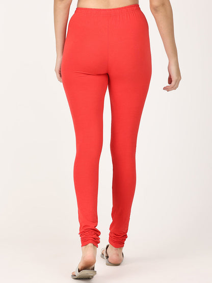 Robinbosky Premium Women Churidar Leggings in Cherry Red