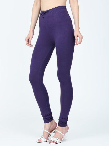 Robinbosky Premium Women Churidar Cotton Leggings in Russian Violet
