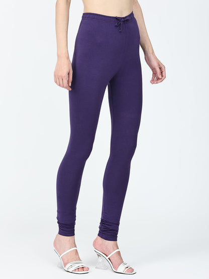 Robinbosky Premium Women Churidar Cotton Leggings in Russian Violet