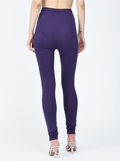 Robinbosky Premium Women Churidar Cotton Leggings in Russian Violet