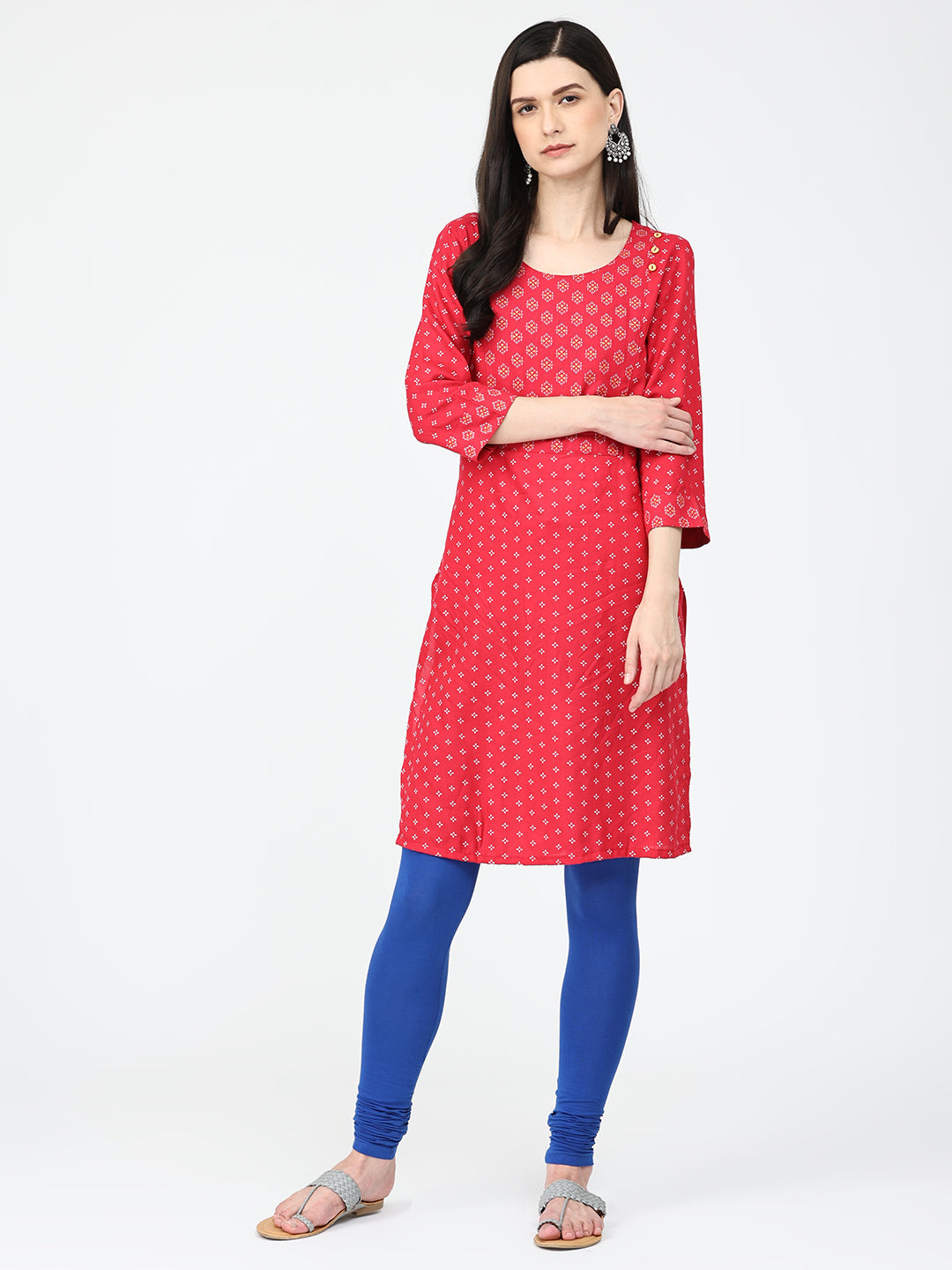 Robinbosky Premium Women Churidar Cotton Leggings in Royal Blue