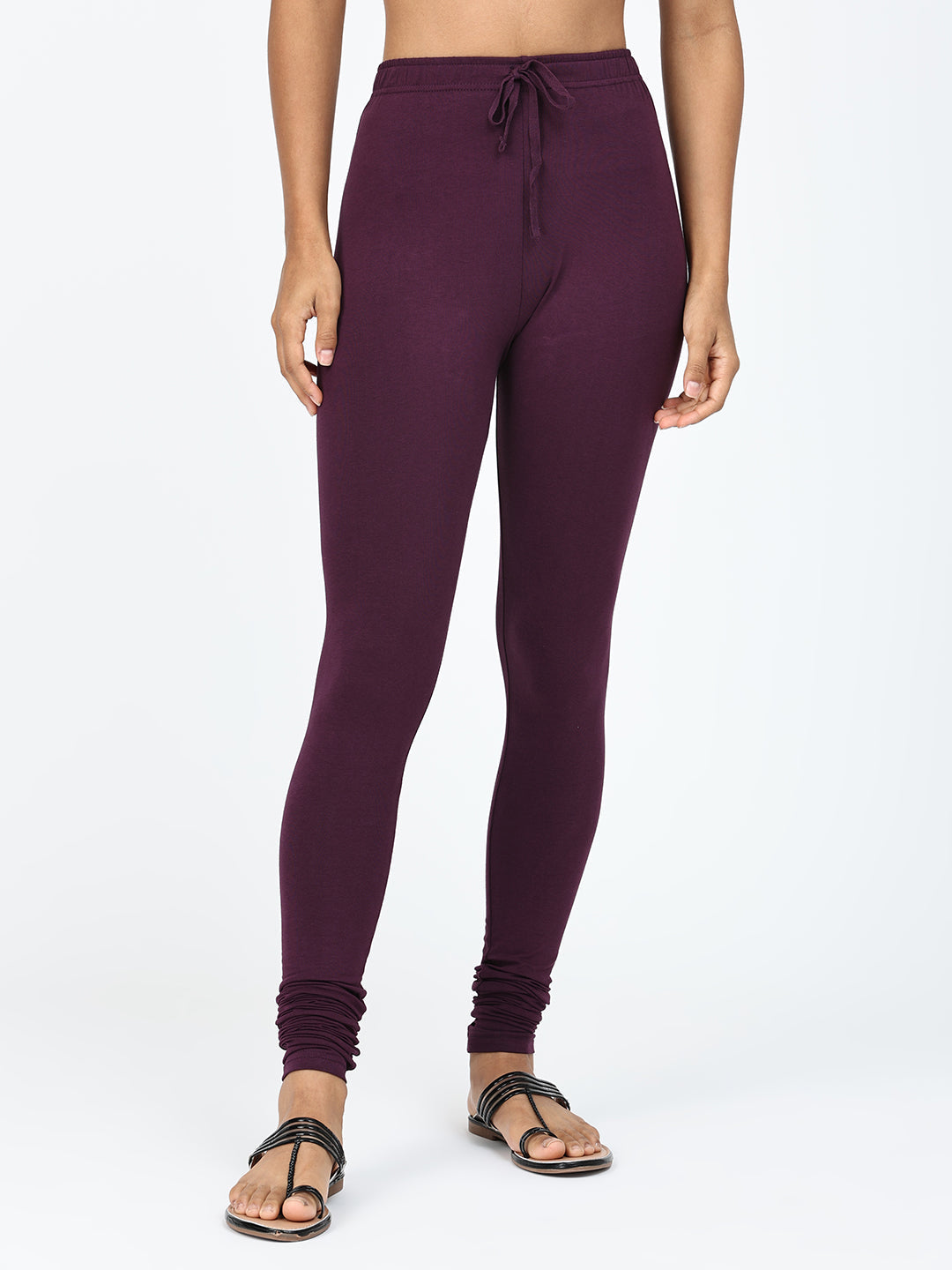 Robinbosky Premium Women Churidar Cotton Leggings in Plum