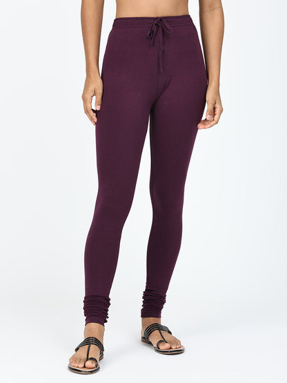 Robinbosky Premium Women Churidar Cotton Leggings in Plum