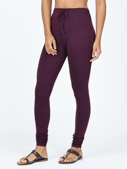 Robinbosky Premium Women Churidar Cotton Leggings in Plum