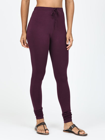 Robinbosky Premium Women Churidar Cotton Leggings in Plum