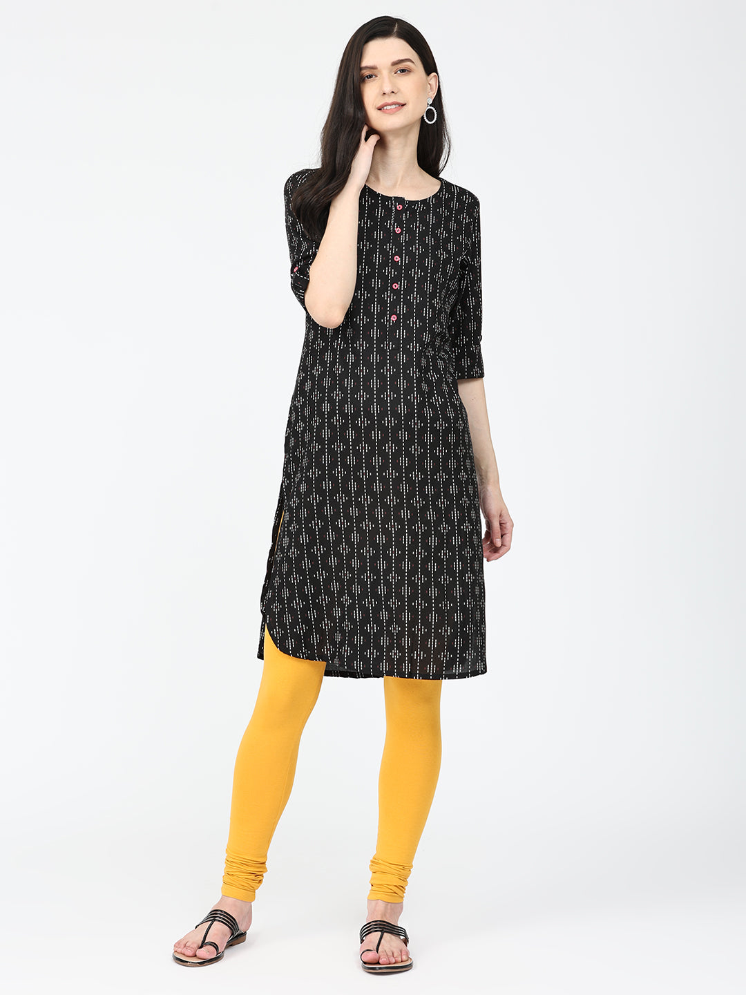 Robinbosky Premium Women Churidar Cotton Leggings in Sun Yellow