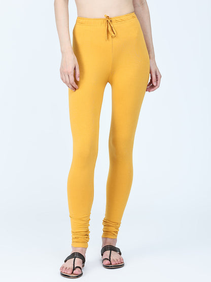 Robinbosky Premium Women Churidar Cotton Leggings in Sun Yellow