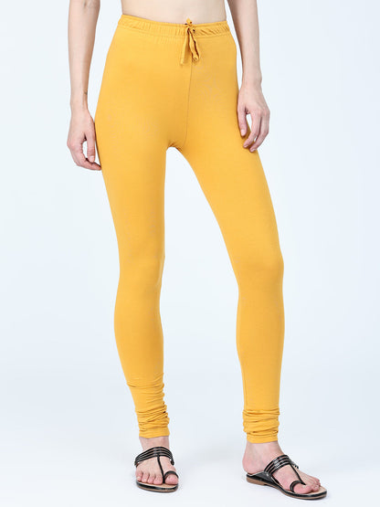 Robinbosky Premium Women Churidar Cotton Leggings in Sun Yellow