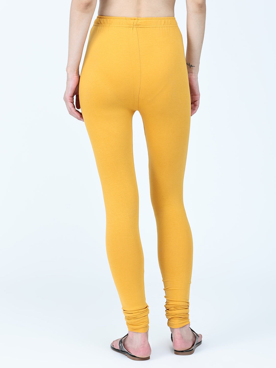 Robinbosky Premium Women Churidar Cotton Leggings in Sun Yellow
