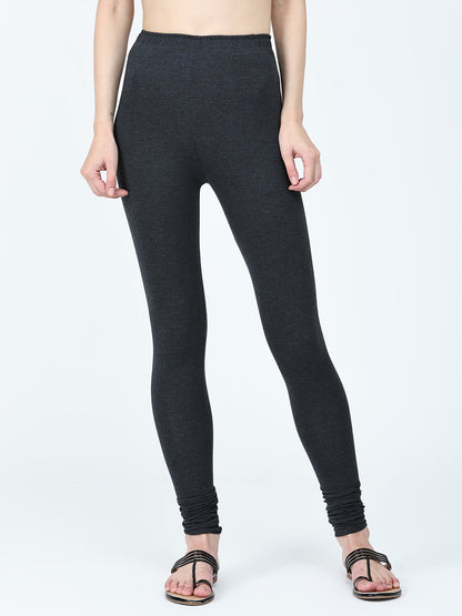 Robinbosky Premium Women Churidar Cotton Leggings in Antra Mel