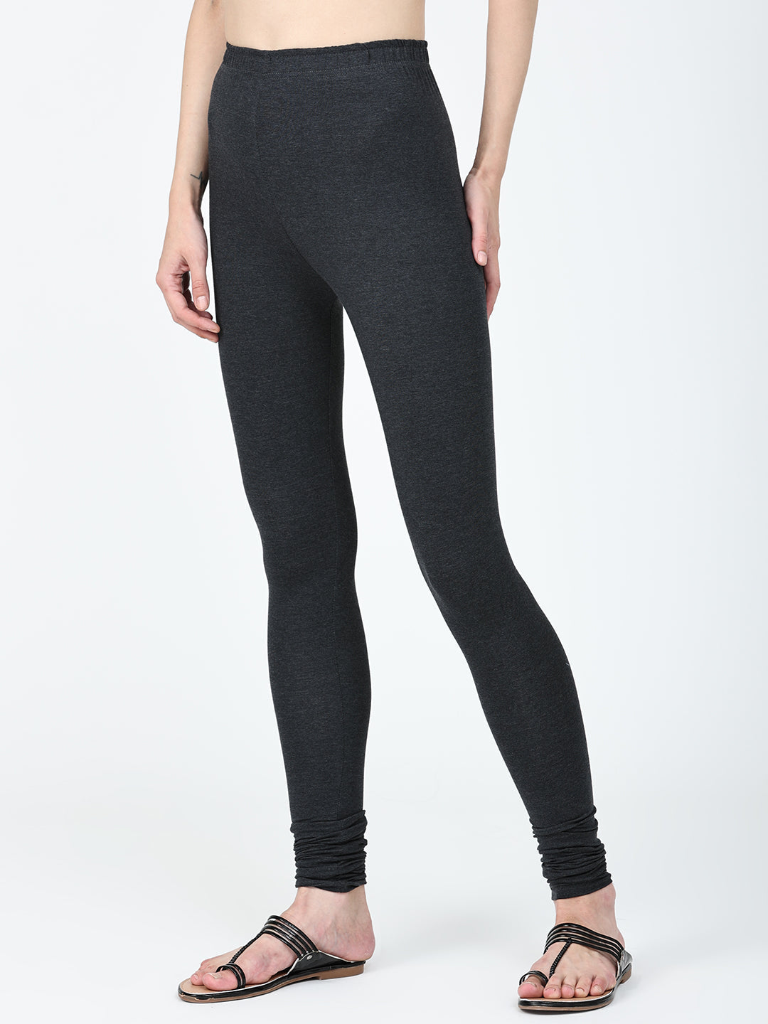 Robinbosky Premium Women Churidar Cotton Leggings in Antra Mel