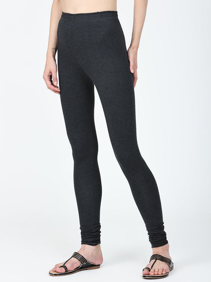 Robinbosky Premium Women Churidar Cotton Leggings in Antra Mel