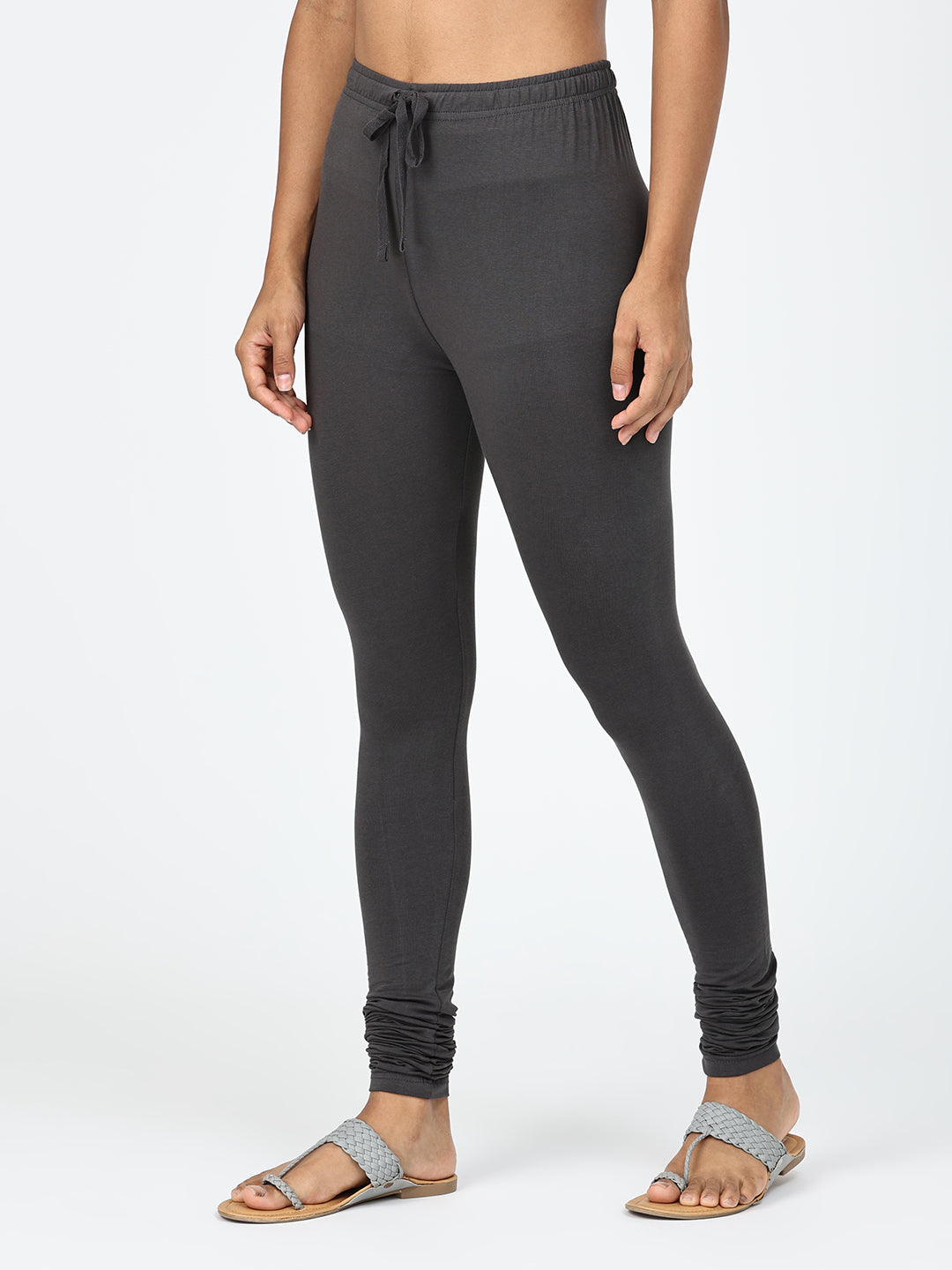 Robinbosky Premium Women Churidar Cotton Leggings in Steel Grey