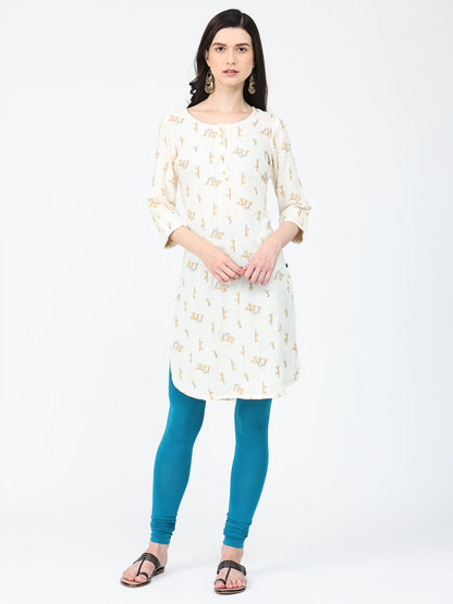 Robinbosky Premium Women Churidar Cotton Leggings in Atlantic Deep