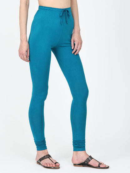 Robinbosky Premium Women Churidar Cotton Leggings in Atlantic Deep
