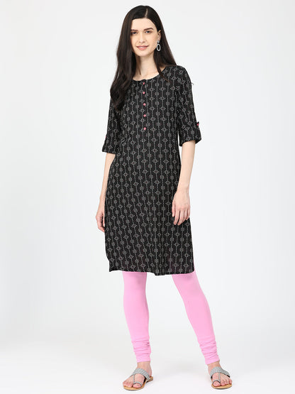 Robinbosky Premium Women Churidar Cotton Leggings in Pink Lady