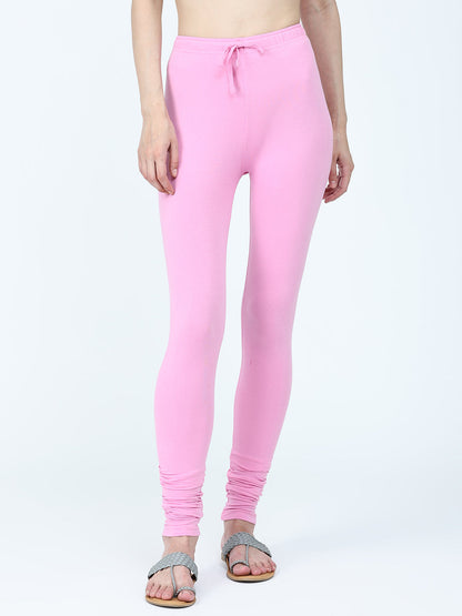 Robinbosky Premium Women Churidar Cotton Leggings in Pink Lady